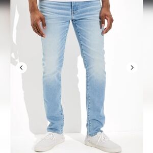 NWT Men's American Eagle Airflex 360 Stretch Light Blue Slim Jeans | 34x34
